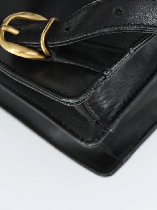 GUCCI Backpack Leather Black Gold Auth bs32276 main image 9
